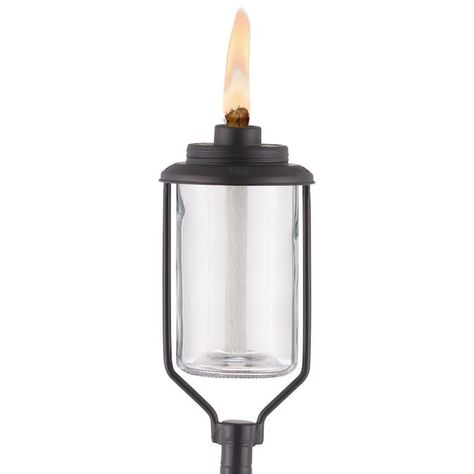 TIKI 1-in Clear Glass Garden Torch in the Garden Torches department at Lowes.com Garden Torch, Outdoor Torches, Outdoor Path Lighting, Tiki Torches, Glass Canisters, Backyard Spaces, Kerosene Lamp, Torch Light, Glass Garden