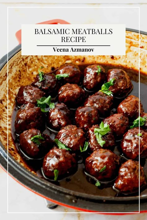 When you combine ground beef meatballs with balsamic sauce, you create a dish that is greater than the sum of its parts. The savory richness of the meatballs complements the sweet tanginess of the balsamic sauce, resulting in a flavor profile that is both complex and delicious. Whether served as an appetizer, a main course, or a topping for pasta, this combination is sure to delight your taste buds and leave you craving more. Balsamic Turkey Meatballs, Paleo Bbq Meatballs, Balsamic Glazed Meatballs, Meatballs And Quinoa, Bison Meatballs Baked, Healthy Meatball Appetizer, Lamb Balls Meatball Recipes, Meatball Glaze Sauces, Fall Meatballs