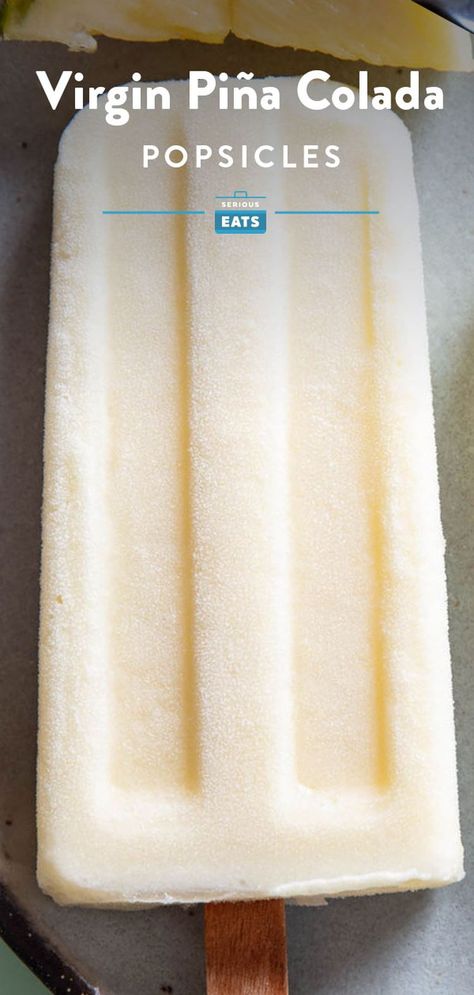 Virgin Piña Colada Popsicles Recipe Pina Colada Popsicles, Virgin Piña Colada, Coconut Cream Uses, Virgin Pina Colada, Popsicles Recipe, Frozen Cocktail, Yogurt Pops, Ripe Pineapple, Christmas Recipes Appetizers