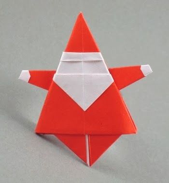 Origami Maniacs: Origami Santa Claus by Yukihiro Matsuno Origami Santa Claus, Origami Santa, Origami Christmas Ornament, Pop Up Christmas Cards, Origami Christmas Tree, Origami And Quilling, Cute Origami, Origami And Kirigami, Folding Origami