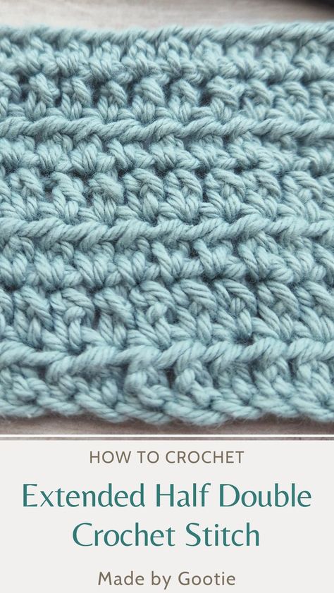 Beautiful Stitch for crochet blankets! Learn how to crochet the Extended Half Double Crochet stitch. A taller and quicker version of the hdc stitch. This stitch is perfect to work up a quick crochet blanket pattern. #halfdoublecrochet #extendedhalfdoublecrochet #ehdcstitch #easycrochet #crochetfirbeginners #easycrochetstitch #crochetstitchforblankets Quick Crochet Blanket Pattern, Half Double Crochet Stitch Tutorial, Extended Half Double Crochet, Double Crochet Stitch Tutorial, Hdc Crochet, Quick Crochet Blanket, Crochet Stitch Tutorial, Crochet Bloggers, Yarn Ideas