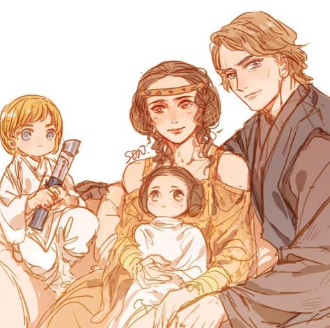 Skywalker Family, Star Wars Couples, Luke Leia, Anakin And Padme, Star Wars Design, Star Wars Anakin, Star Wars Love, Star Wars 2, Star Wars Comics