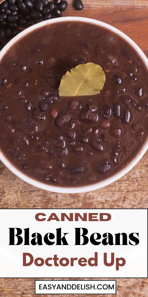 A bowl of black beans with a bay leaf on top. Black Beans From Scratch, Rice Tacos, Beans From Scratch, Quick Pasta Recipes, Black Bean Recipes, Easy Rice Recipes, Global Cuisine, Dinner Recipes Easy Quick, Delish Recipes