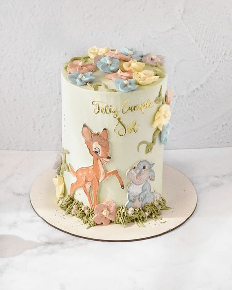 Bambi Theme Cake, Bambi Smash Cake, Bambi First Birthday Cake, Thumper Cake, Bambi Cake Ideas, Bambi Birthday Theme, Bambi 1st Birthday, Thumper Birthday Party Ideas, Bambi Theme Party 1st Birthdays