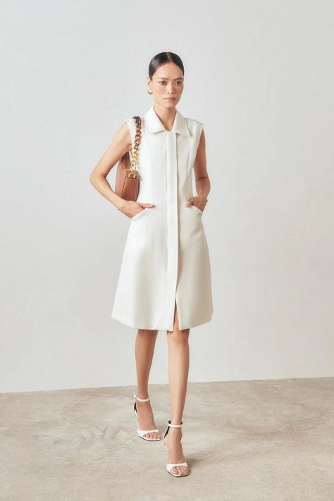 Jani Straight Sleeveless Linen Knee-length Dress | MEAN BLVD Overall Costume, Classic Linen Dress, Royal Outfit, Mean Blvd, White Tone, Linen Shirt Dress, Royal Outfits, White Sleeveless Dress, Sleeveless Dress Summer