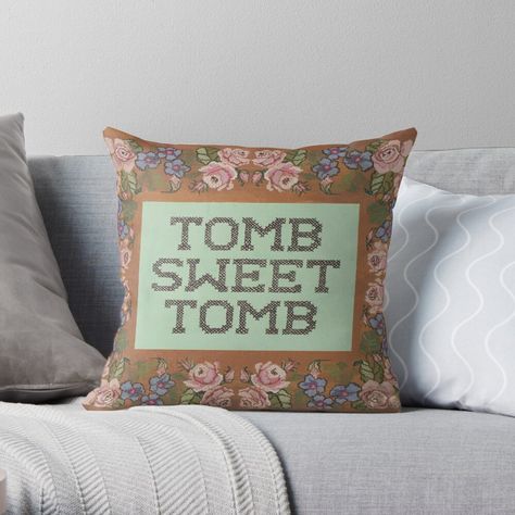 "Tomb Sweet Tomb Haunted Mansion Foolish Mortal" Throw Pillow by jacobzking | Redbubble Tomb Sweet Tomb, Haunted Mansion, Printed Throw Pillows, A Pillow, Designer Throw Pillows, Mask For Kids, Pillow Sale, Mansion, Custom Print