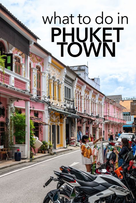 The best things to do in Phuket Town, Thailand. The main city on Phuket is more than just a commercial centre. The Old Town of Phuket is full of multicultural heritage, while its streets have great artworks, markets, and temples. You can easily get to some of the nature around Phuket City, plus there's great food. Here are my tips for what to do in Phuket Town in Thailand. Phuket City, Things To Do In Phuket, Phuket Town, Thai Islands, Best Beaches To Visit, Thailand Itinerary, Thailand Trip, Thailand Travel Tips, Thailand Travel Guide