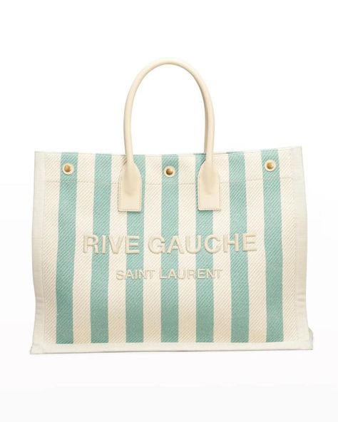 The Most Stylish Beach Bags for Toting Your Seaside Essentials Like a Star Saint Laurent Tote, Canvas Leather Tote, Vogue France, Saint Laurent Handbags, Designer Totes, Rive Gauche, Saint Laurent Bag, Canvas Tote Bag, Canvas Leather