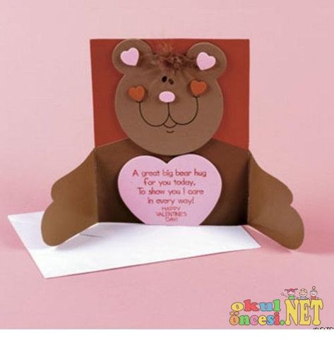 mother's day card Preschool Craft Activities, Valentine Card Crafts, Valentine Crafts For Kids, Bear Valentines, 카드 디자인, Valentines Day Activities, Bear Hug, Valentine Card, Mothers Day Crafts