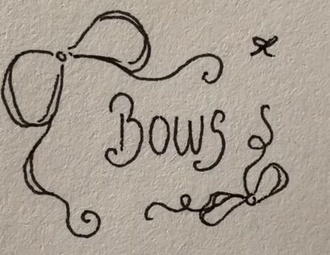 Bow Drawing, Word Drawings, Hand Doodles, Bullet Journal Diy, Easy Doodle Art, Bullet Journal Design Ideas, Little Doodles, Diary Ideas, Cute Doodles Drawings