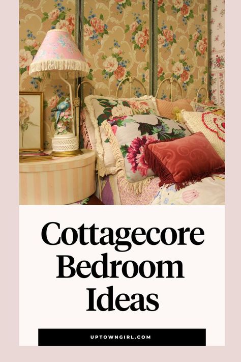 Cottage Core Bedroom Wall Color, English Cottage Style Bedroom Decorating Ideas, English Garden Bedroom, Cosy Vintage Bedroom, Cottagecore Teen Bedroom, Cottagecore Sheets, Country Cottage Interiors Bedroom, Cottage Core Bedroom Inspirations, Vintage Bedroom Ideas Shabby Chic