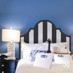 Classic Stripe Pattern Headboard Removable Wall Decal Bed Head Board, Pattern Headboard, Headboard Wall Decal, Painted Headboard, Headboard Decal, Headboard Art, Bold Bedroom, Modern Bedding, Teen Girl Room Decor