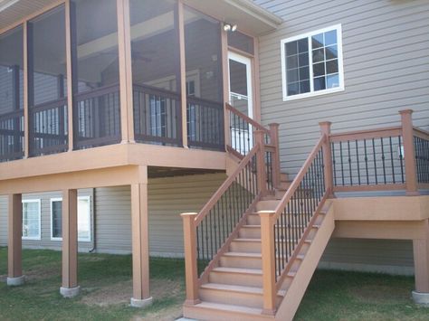 Ours :-) Screened Deck, Porch Kits, Screened Porch Designs, Screened In Deck, Screened Porches, Building A Porch, Pergola Ideas, Deck Porch, Deck Designs