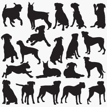 Dog Logo Design, Silhouette Tattoos, Boxer (dog), Black And White Dog, Dog Vector, Handmade Dog Collars, Dog Logo, Animal Silhouette, Simple Cartoon