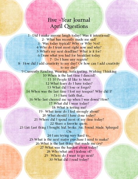 Cup of Delight: DIY Five-Year Journal: April Questions 365 Questions, 5 Year Journal, Journal April, Year Journal, Journal Questions, Journal Challenge, Art Journal Prompts, Smash Journal, Journaling Writing