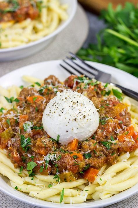 Burrata cheese on top of pasta is simply magical, and this Burrata Bolognese takes it to a whole new level of deliciousness! #ad #UndeniablyDairy #burrata #cheese #pasta #bolognese #comfortfood #dairy Easy Recipes Desserts, Gemelli Pasta, Cheese Pasta Recipes, Crazy Kitchen, Burrata Cheese, Recipes Pasta, Cheesy Recipes, Beef Casserole, Cheese Recipes