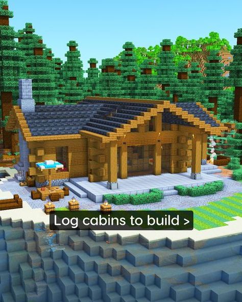 Large Cabin, July 11, Log Cabin, Minecraft, Cabin, Building, Wood, On Instagram, Quick Saves