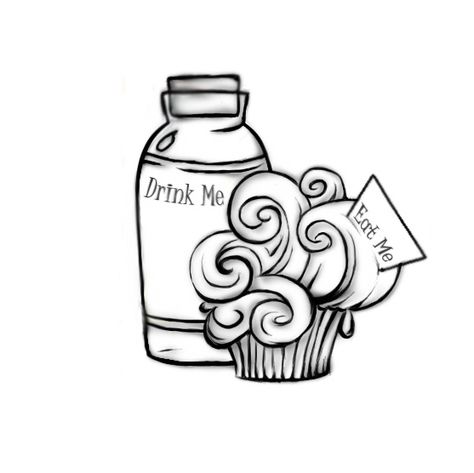 Drink Me Tattoo, Eat Me Tattoo Ideas, Me Tattoo Ideas, Tattoo Ideas Stencil, Alice In Wonderland Eat Me, Alice In Wonderland Tattoo, Me Tattoo, Alice In Wonderland Drawings, Eat Me Drink Me