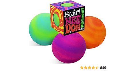 Amazon.com: Nee-Doh Schylling Swirl Groovy Glob! Squishy, Squeezy, Stretchy Stress Balls Neon Yellow/Green, Orange/Pink & Purple/Pink Complete Gift Set Party Bundle - 3 Pack : Toys & Games Nee Doh, Diy Stressball, Toy Gift Guide, Figet Toys, Cool Fidget Toys, Party Bundles, Cube Puzzle, Fidget Toys, Neon Colors