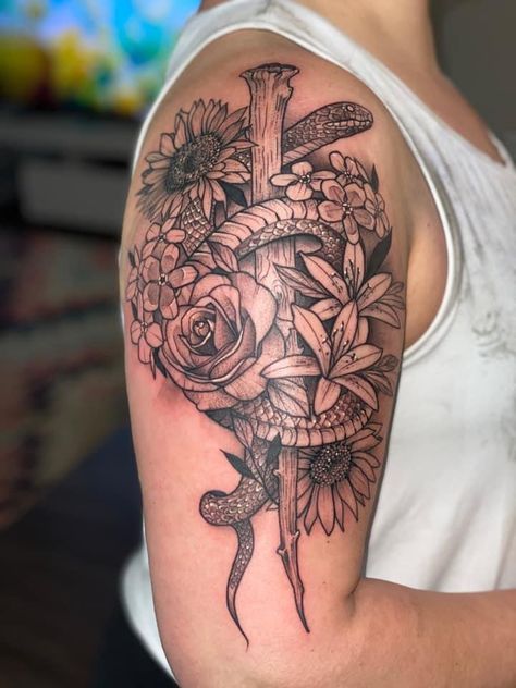 Caduceus Tattoo, Flower Tattoo, Tatting, Tattoos