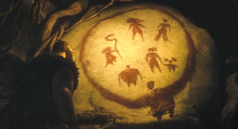 "Don't hide. Live. Follow the sun. You'll make it to Tomorrow." - the croods The Croods, Good Animated Movies, Cave Drawings, Color Script, Legends And Myths, Family Circle, Family Painting, Color Test, Cave Paintings