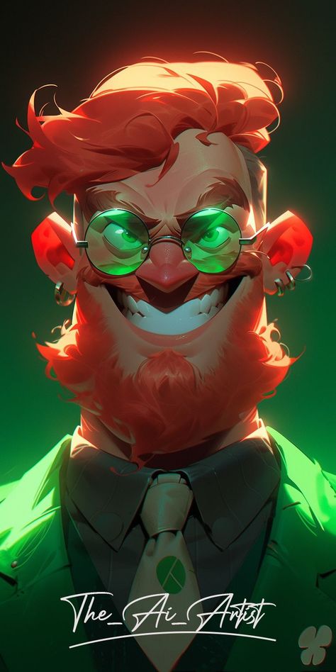 photoart of a leprechaun as a brutal and athletic red-haired man, 32k, style expressive, high quality, expressive, epic scene, cinematic, UHD, concept by Artificial Nightmares#Digitalartcartoonstyle #Digitalart #Digitalartcartoon  #Digitalartcartoonstyleboy #Digitalartcartoonstylegirl #Digital  #Digitalartcartoonstyleanime #Digitalartcartoonstylesketch Creature Face Concept Art, Leprechaun Character Design, Insane Expression, Leprechaun Art, Surprised Expression, Disney Art Style, Portraits Art, Arte Punk, Caricature Artist