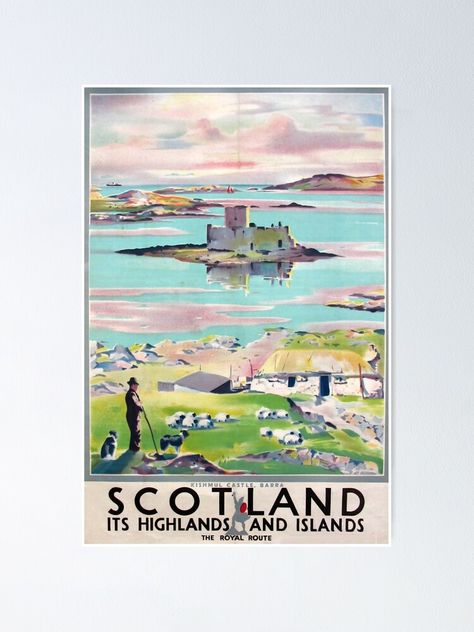 Barra Scotland, Peisaj Abstract, Transportation Poster, Railway Posters, Scotland Travel, Advertising Poster, Pics Art, Vintage Travel Posters, Vintage Travel