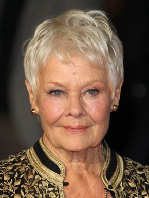 Judi Dench. Biography, news, photos and videos Judy Dench Hair, Judy Dench, Baby Pony, Oval Face Haircuts, Judi Dench, Pixie Hair, Round Face Haircuts, Sophia Loren, Short Pixie