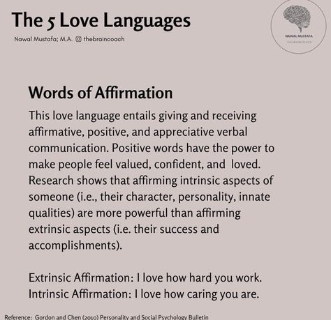 5 Love Languages, Language Works, Love Language, Words Of Affirmation, Positive Words, Care About You, Love Languages, Psychology, Affirmations