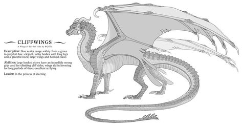 Official CliffWing Reference Sheet by Gr77n on DeviantArt Wof Oc, Dragon Inspiration, Fantasy Dragons, Dragon Stuff, Fire Fans, Wings Of Fire Dragons, Fantasy Animals, Dragon Sketch, Cool Dragons