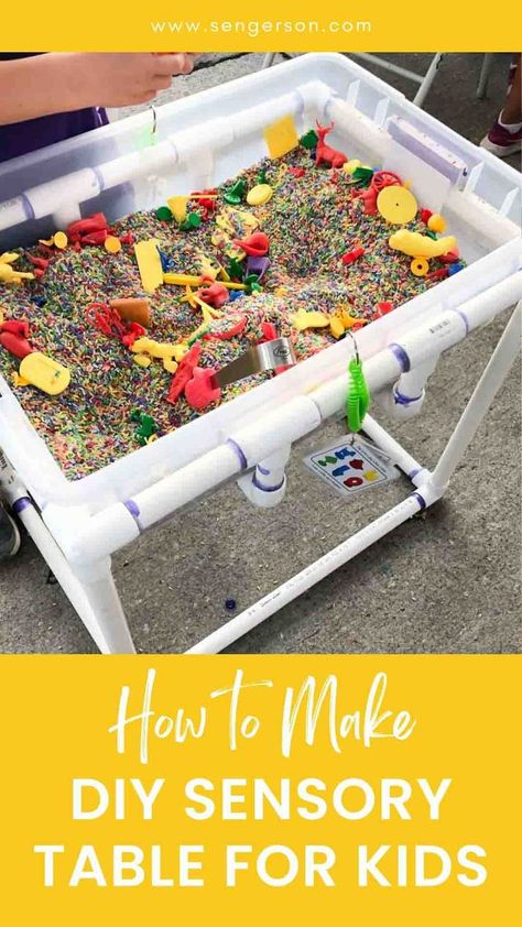 Diy Sensory Table, Kindergarten Teacher Classroom, Homemade Sensory, Homeschool Room Organization, Pvc Siding, Table For Kids, Sensory Tubs, Diy Sensory, Diy Toy Storage