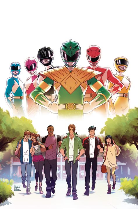 Mighty Morphin Power Rangers by Amelia Vidal Power Rangers Poster, Power Rangers Comic, Saban's Power Rangers, New Power Rangers, Power Rangers Fan Art, All Power Rangers, Comic Book Shop, Boom Studios, Power Rangers Art