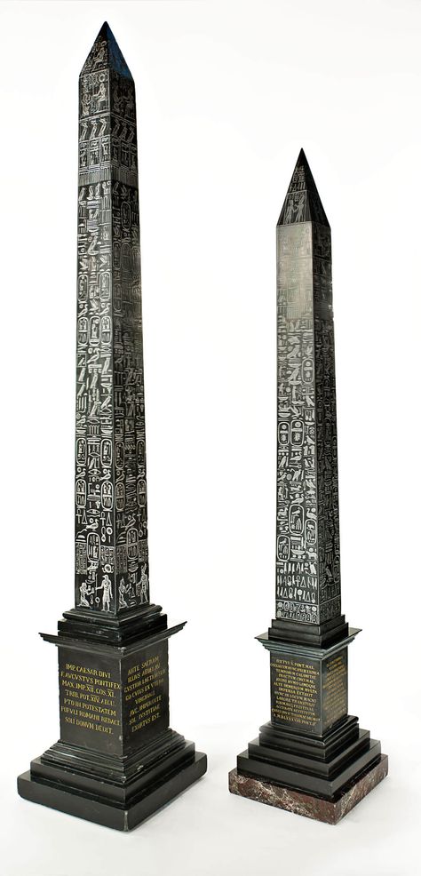 Black Obelisk, Egyptian Obelisk, Land Mark, Latin Text, Vintage Souvenir, Classical Art, Grand Tour, Luxury Decor, Objet D'art