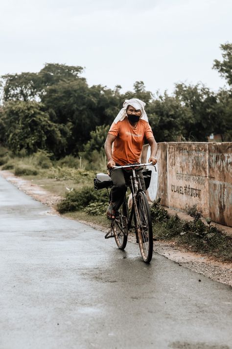 Men Cycling, Cycle Ride, Indian Street, Indian Man, Mens Cycling, Entrance, Cycling, India, Road