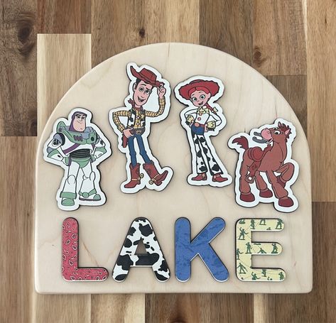 Shop Toy Story Theme Wooden Name Puzzle and other curated products on LTK, the easiest way to shop everything from your favorite creators. Neutral Toy Story Room, Neutral Toy Story, Toy Story Room, Toy Story Theme, Name Puzzle, Wooden Names, Themed Nursery, Nursery Themes, Toy Story