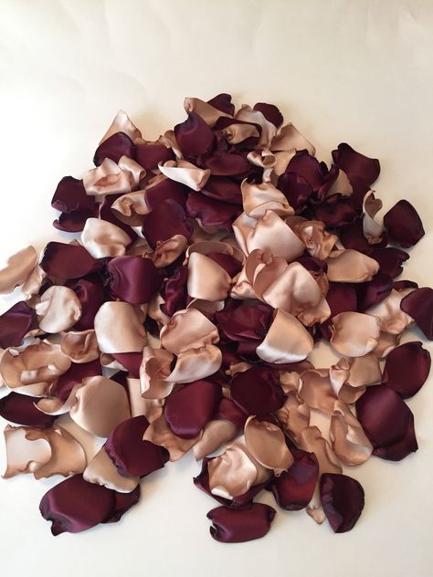 Burgundy Rose Petals/Maroon Rose Petals/Wedding Petals/Champagne Petals/Tan Rose Petals/Maroon Wedding/Burgundy Wedding/Marsala Petals by GardenRoseWeddings on Etsy https://www.etsy.com/listing/549771775/burgundy-rose-petalsmaroon-rose Wedding Flowers Maroon, Rose Gold Centerpieces, Gold And Burgundy Wedding, Wedding Burgundy, Rose Petals Wedding, Wedding Color Trends, Maroon Wedding, Gold Wedding Theme, Wedding Petals