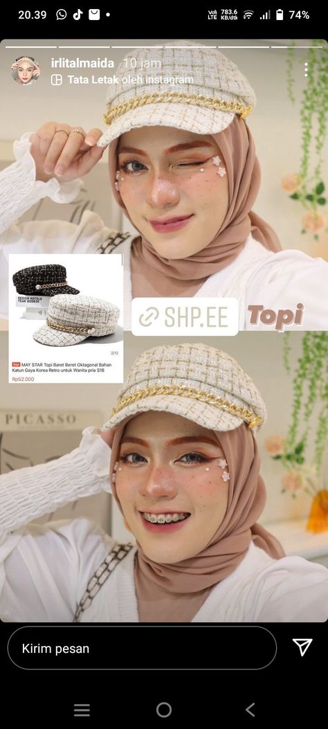 Topi Baret Hijab, Ootd Hijab Topi Baret, Hijab Topi, Ffa, Ootd Hijab, Night Quotes, Good Night Quotes, Couple Pictures, Good Night