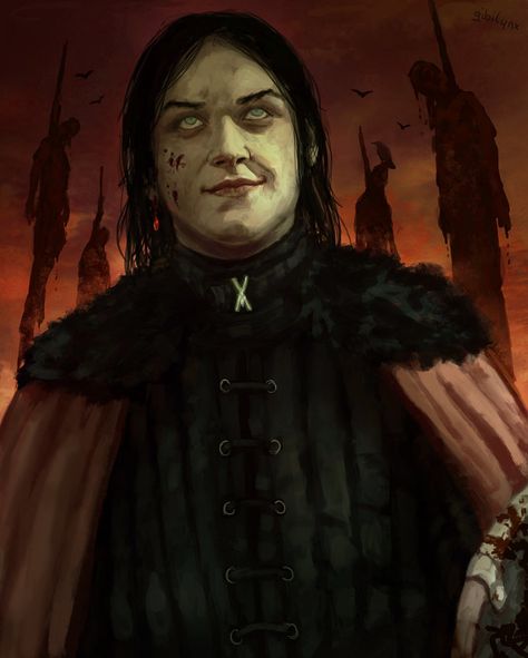 Ramsay Bolton by GibiLynx Ramsay Snow, Ramsey Bolton, Ramsay Bolton, Game Of Thrones Books, Asoiaf Art, Rpg Characters, Gra O Tron, Game Of Thrones Art, Fire Art