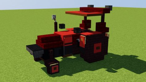 Minecraft Tractor, Minecraft Farming, Minecraft Vehicles, Minecraft Car, Minecraft Earth, Mc Ideas, Minecraft Redstone, Mini Tractor, Minecraft Things