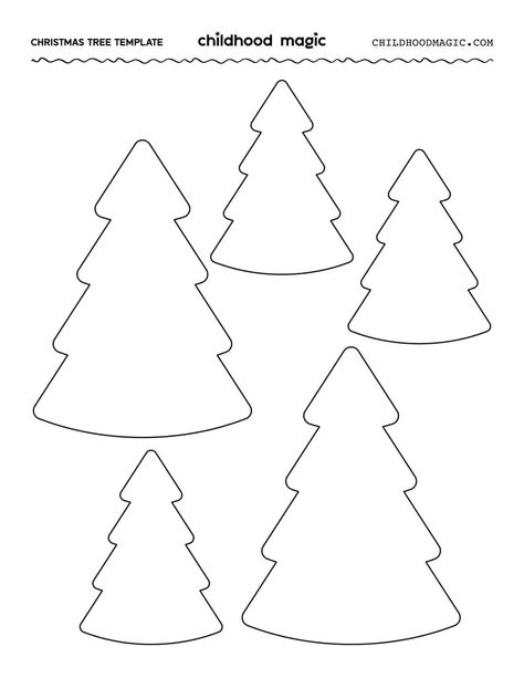 Christmas Tree Outline - Childhood Magic Small Christmas Tree Template Free Printable, Tree Farm Decorations, Christmas Tree Outline Free Printable, Tree Template Printable Free, Christmas Tree Patterns Free Printable, Make Your Own Christmas Tree, Christmas Printable Templates, Quilted Runners, Farm Decorations