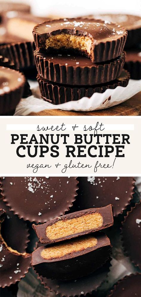 Caramel Apple Desserts, Vegan Peanut Butter Cups, Healthy Peanut Butter Cups, Peanut Butter Cups Recipe, Homemade Peanut Butter Cups, Sugar Free Peanut Butter, Amazing Meals, Gluten Free Peanut Butter, Peanut Butter Filling