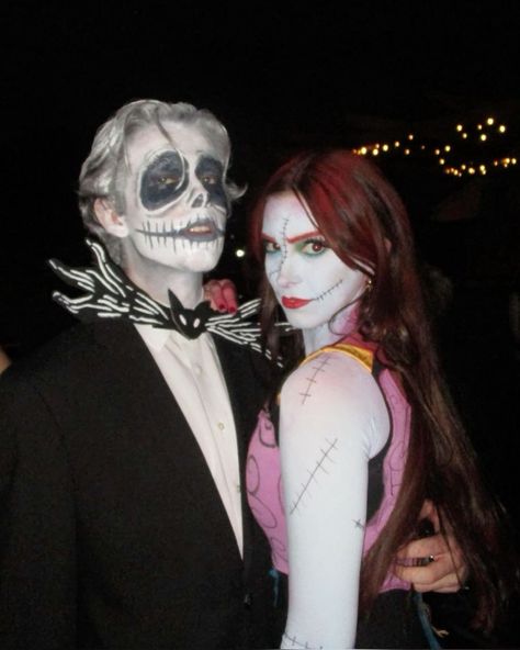 Jack The Skeleton And Sally Costume, Jack Y Sally Disfraz, Sally And Jack Costume, Jake And Sally, Jack Skellington And Sally Costume, Jack N Sally, Jack And Sally Costume Couple, Jack And Sally Costumes, Sally Halloween Costume