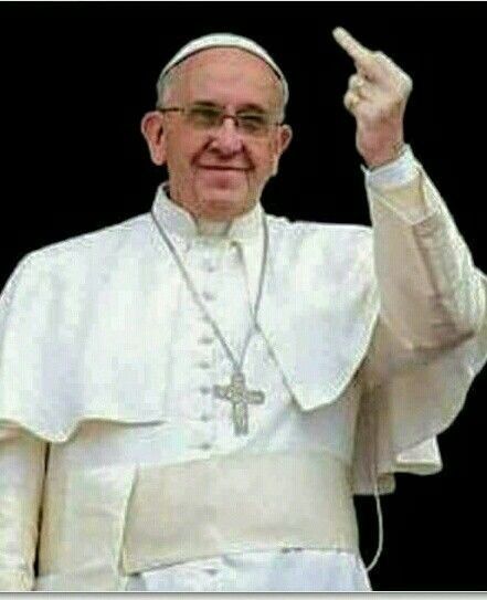 Pope Meme Funny, Celebrities Giving The Finger, Pope Francis Pictures, Pope Francis Funny, Flip Off Finger, Pope Francis Memes, Pope Meme, Middle Finger Meme, Flipping The Bird