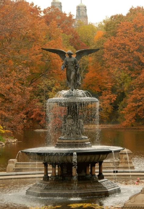 Bethesda Fountain - Central Park Conservancy Bethesda Fountain Central Park, Bethesda Terrace, Fountain Park, Bethesda Fountain, Autumn In New York, Artist Materials, Picture Framing, Water Systems, City Aesthetic