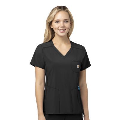 Carhartt Women's Force Modern Fit Chest Pocket Scrub Top, C12610AZL2XL Carhartt Scrubs, Scrubs Uniform, Carhartt Womens, Safety Clothing, Carhartt Women, Polyester Spandex Fabric, Womens Scrubs, Ripstop Fabric, Pocket Top