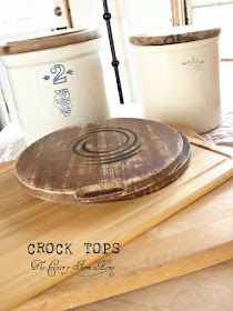 How To Display Crocks, Crock Ideas Decor, Decorating With Crocks Display, Primitive Porch Decorating Ideas, Old Crocks Decor Ideas, Crocks Decor Ideas Farmhouse Style, Antique Crocks Decor Ideas, Decorating With Old Crocks, Crock Decor Ideas