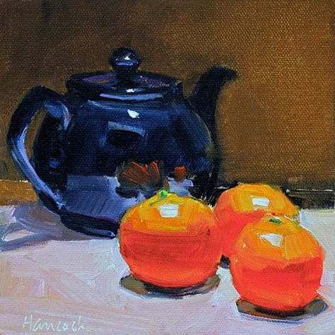 Still Life Kitchen, Black Teapot, Oil Still Life, Blue Teapot, Life Kitchen, Still Life Fruit, Deer Art, Fruit Painting, Still Life Drawing