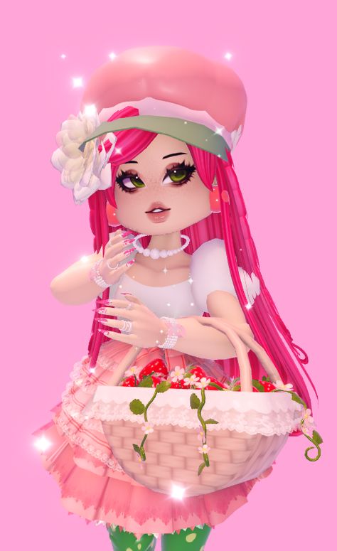 Strawberry Shortcake Royale High Outfit, Darling Diva Outfit Royal High, Royale High Strawberry Shortcake, Strawberry Shortcake Royale High, Goddess Of Triumph, Flower Kingdom, Whimsy Witch, Royals High, Royale High Journal Ideas