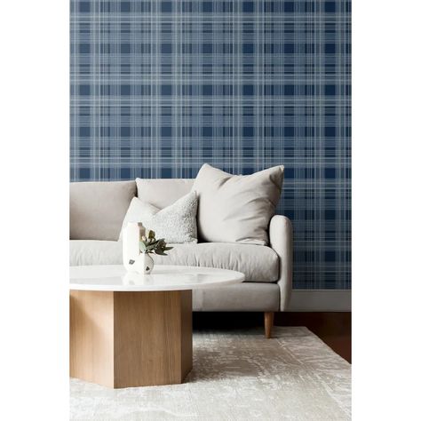 Stacy Garcia Home 18' L x 20.5" W Peel and Stick Wallpaper Roll | Wayfair Peel And Stick Wallpaper Bedroom, Plaid Peel And Stick Wallpaper, Tailored Fashion, Plaid Wallpaper, Temporary Wallpaper, Wallpaper Rolls, Wallpaper Collection, Toddler Room, Burke Decor