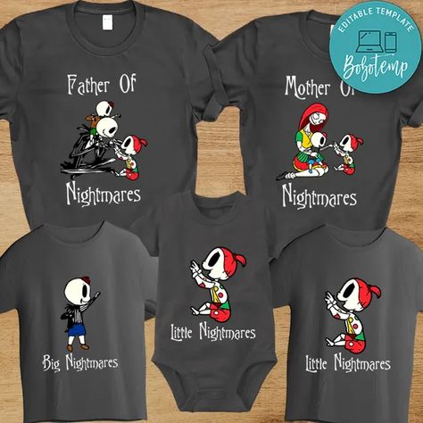 Family Nightmare Before Christmas, Nightmare Before Christmas Birthday, Nightmare Before Christmas Shirt, Nightmare Before Christmas Shirts, Family Matching Christmas, Custom Birthday Invitations, Matching Christmas Shirts, Diy Baby Gifts, Family Christmas Shirts